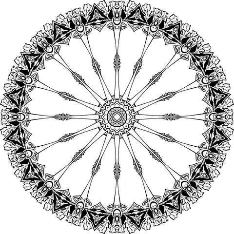 Vintage Floral Mandala Coloring Page